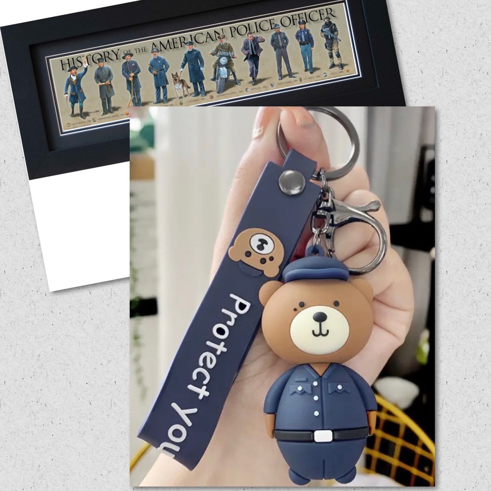 $4 POLICE BEAR KEYCHAIN. NEW. $4 IF BUNDLED